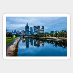 Melbourne from the Swan Street Bridge, Melbourne, Victoria, Australia. Sticker